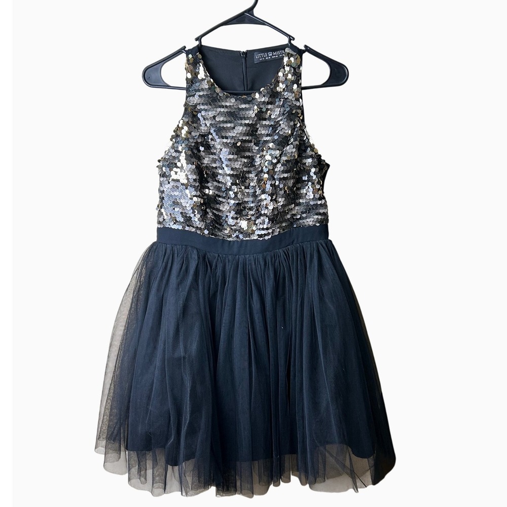 Little Mistress London Sequin Top Tulle Party Dress Sleeveless‎ Petite US 8